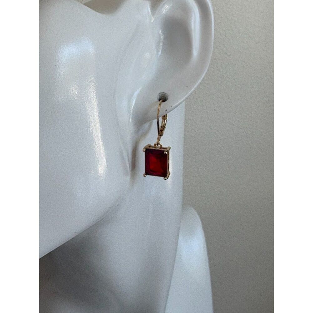 Red Cubic Zirconia Earrings